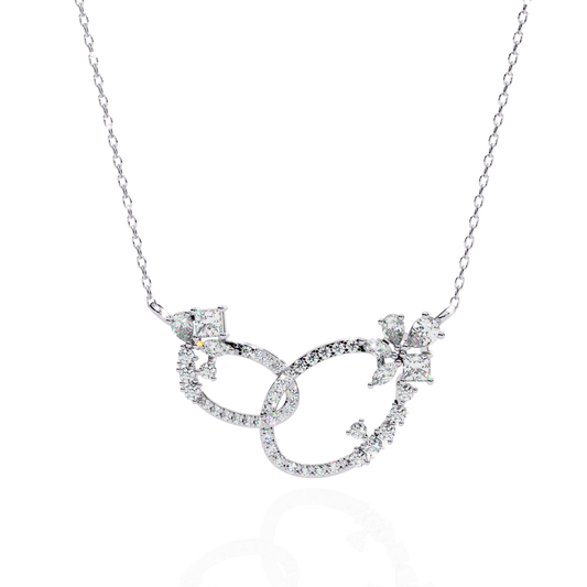 Interlocking Oval Mixed Cluster Necklace - view 3