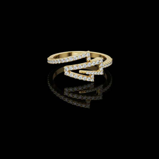 0.34 TCW Elegant Interlocking Lab Grown Diamond Wrap Ring in Radiant A Modern Statement