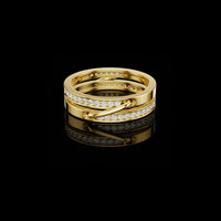 0.60 TCW Modern Interlocking Moissanite Round Cut Statement Band