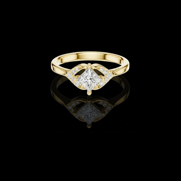 1.00 CT Elegant Princess Lab Grown Diamond Ring with Intricate Openwork Setting and Pave Accent Stones