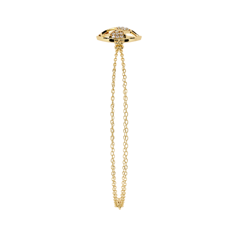 Round Honeycomb Bracelet Double Cable Chain Design - view 2