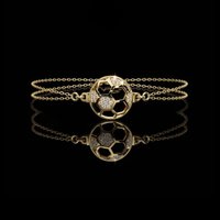 0.48 TCW Luxury Football Inspired Double Chain Bracelet With Lab Grown Diamonds By Ivevar
