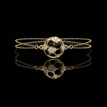 0.48 TCW Luxury Football Inspired Double Chain Bracelet With Lab Grown Diamonds By Ivevar