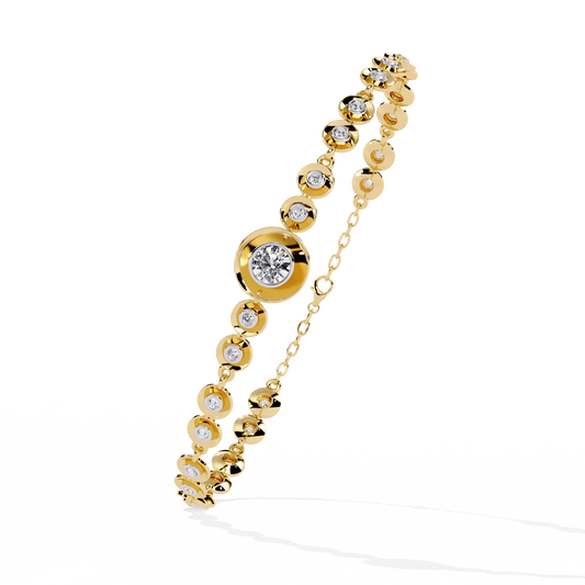 3.7 TCW Radiant Blooming Lab Grown Round Cut Diamond Bracelet with Delicate Floral Design By Ivevar