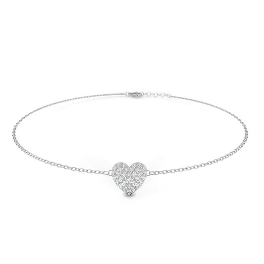 Round Cut Adjustable Heart Bracelet - view 4