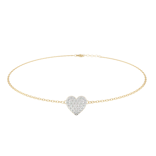 Round Cut Adjustable Heart Bracelet - view 2