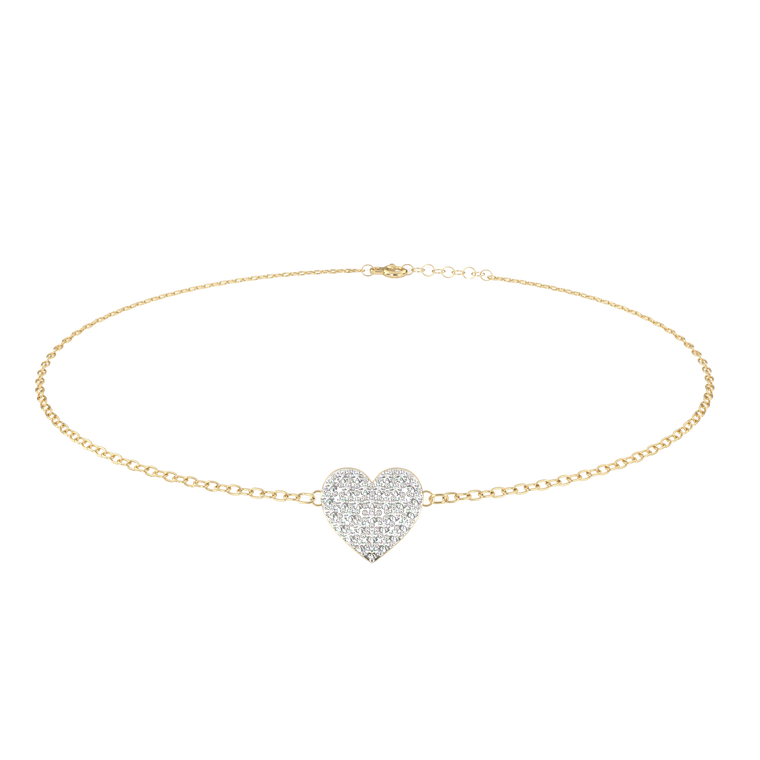 Round Cut Adjustable Heart Bracelet - view 2