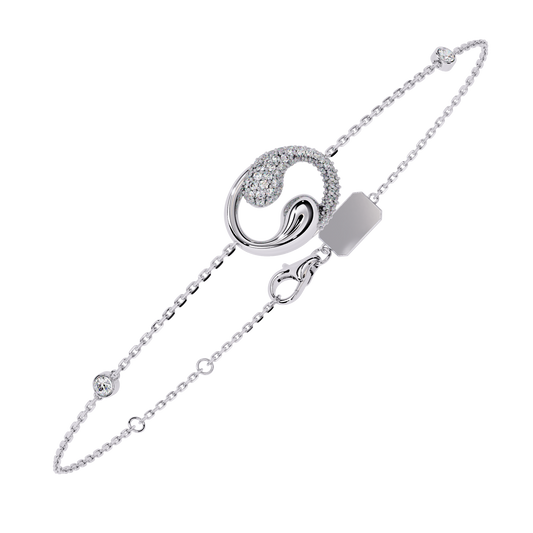 Round Cut Chain Swirl Bracelet - view 4