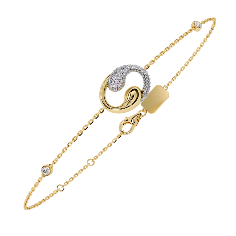 Round Cut Chain Swirl Bracelet - view 2