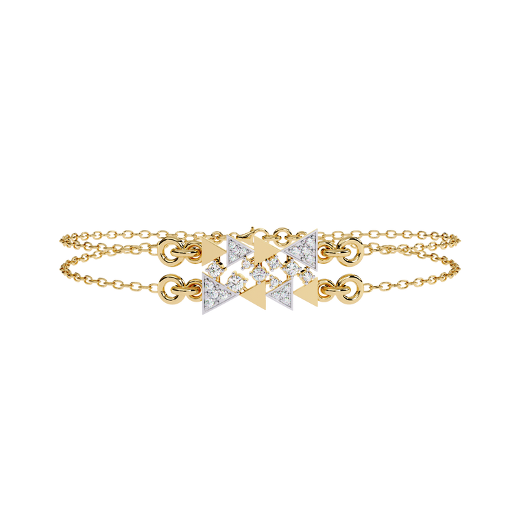 Round Cut Adjustable Double Chain Bracelet - view 2