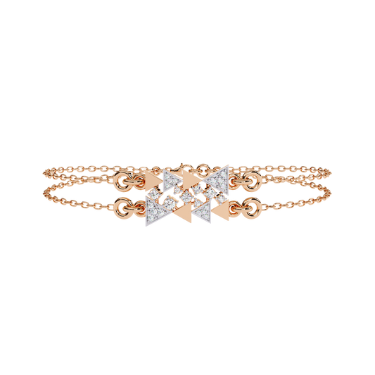 Round Cut Adjustable Double Chain Bracelet - view 3