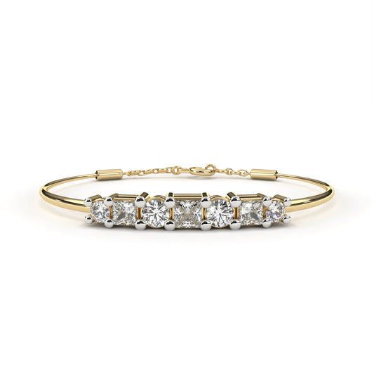 Princess & Round Cut Adjustable Bracelet - view 2