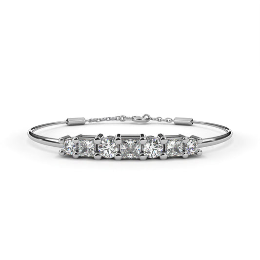Princess & Round Cut Adjustable Bracelet - view 4