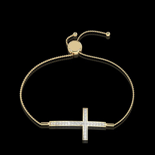 0.40 TCW Ethically Round Cut Moissanite Diamond Paver Adjustable Bracelet Ivevar Jewelry