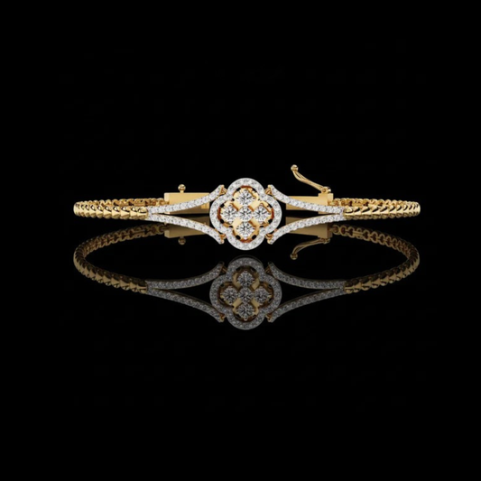 0.50 TCW Opulent Bloom Bracelet with Intricate Floral Moissanite Diamond Exquisite Artisan Craftsmanship