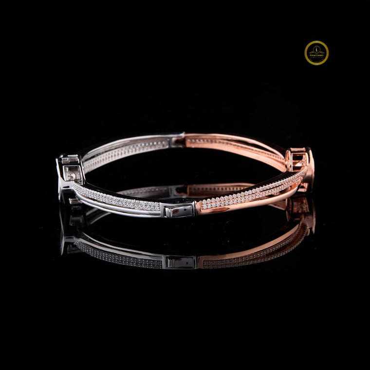 Modern Design Two Tone Geometric Bracelet For Girlfriend - view 2
