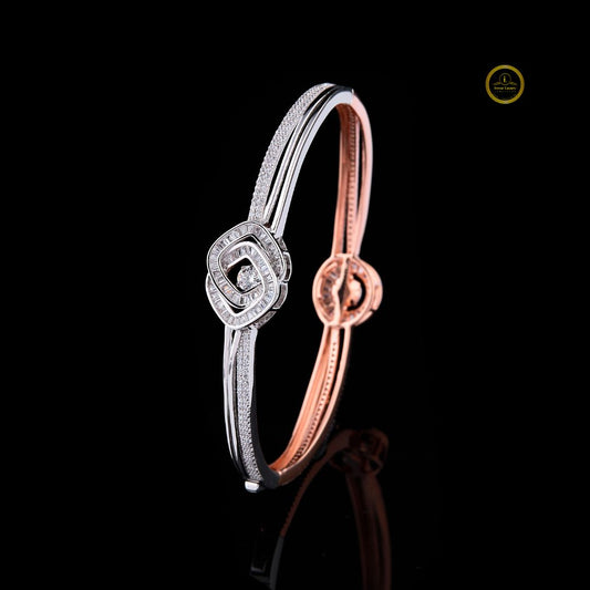 Modern Design Two Tone Geometric Bracelet For Girlfriend - view 3