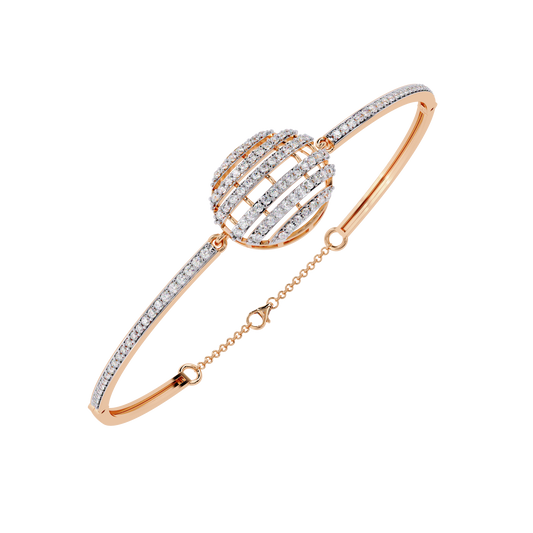 Round Celestial Sphere Pave Centerpiece Bangle Bracelet - view 3