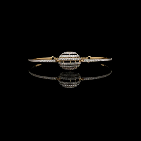 0.66 TCW Celestial Orbit Lab Grown Diamond Bracelet with Multi Layer Diamond Sphere Centerpiece
