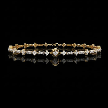 2.80 TCW Luxury Lab Grown Link Bracelet with Intricate Geometric Detailing and Sparkling Round Diamonds By Ivevar