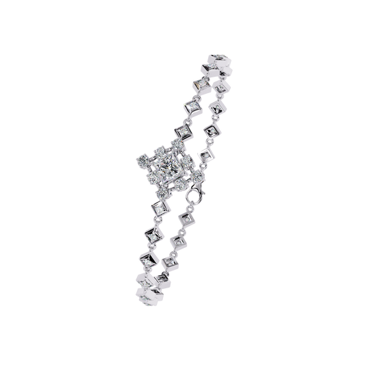 Princess Cut Geometric Accents Bracelet - view 4