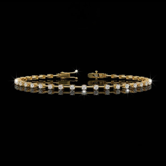 0.95 TCW Radiant Lab Grown Round Diamond Tennis Bracelet Symbol of Grace and Brilliance