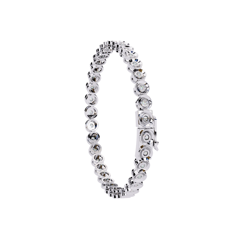 Round Brilliant Single Row Bezel Bracelet - view 2