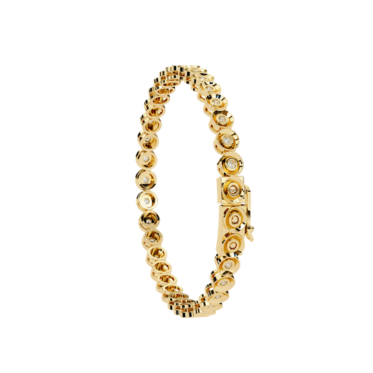 Round Brilliant Single Row Bezel Bracelet - view 3