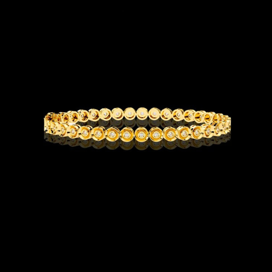 1.05 TCW Modern Elegance Bezel Set Moissanite Diamond Tennis Bracelet in Gold Sparkle For Her
