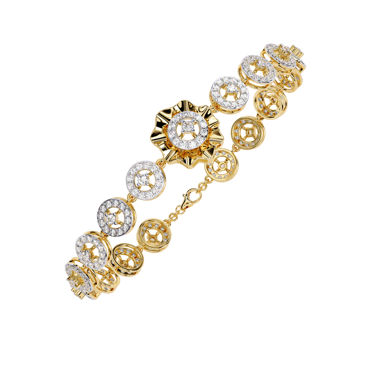 Round Cut Vintage Style Station Bracelet - view 2