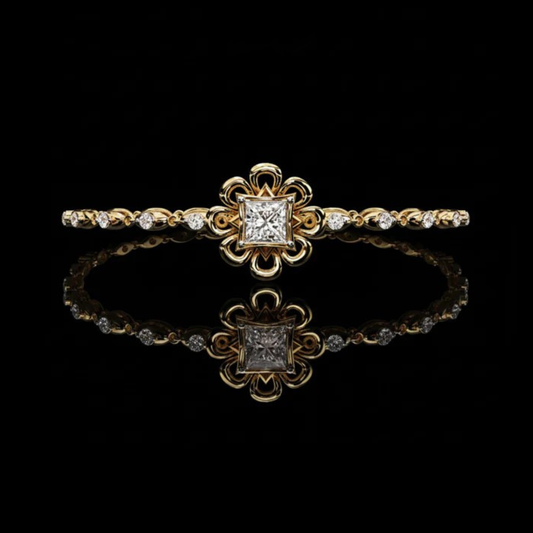 1.35 CT Enchanted Blossom Princess Cut Moissanite Diamond Bracelet of Timeless Elegance