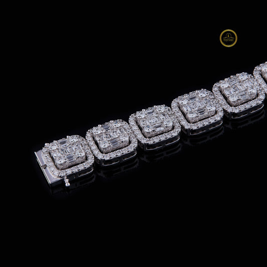 Round Cut Lab Grown Diamond Cushion Link Tennis Bracelet - view 4