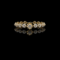 5.52 TCW Exquisite Moissanite Bracelet with Intricate Floral Motifs and Round Diamond Halo Accents By Ivevar