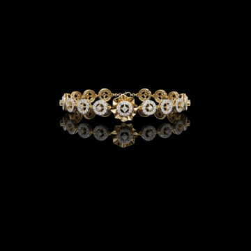 5.52 TCW Exquisite Moissanite Bracelet with Intricate Floral Motifs and Round Diamond Halo Accents By Ivevar