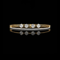 2.36 TCW Sophisticated Bracelet Featuring Four Large Lab Grown Round Diamonds with Pave Diamond Accent By Ivevar