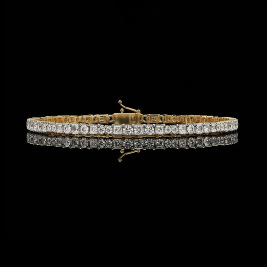 2.45 TCW Exquisite Personalized Lab Grown Diamond Bracelet with Brilliant Princess Cut Diamonds in Classic Prong Setting