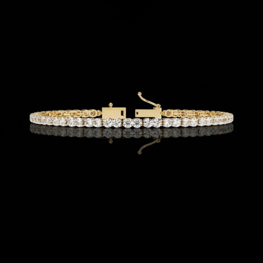 3.98 TCW Elegant Moissanite Diamond Tennis Bracelet with Round Brilliant Cut Stones for Luxurious Sophistication