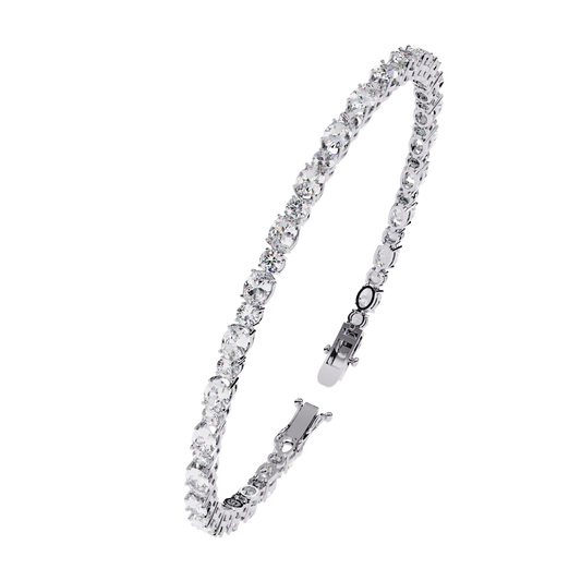 Oval & Round Cut Tennis Bracelet - view 4
