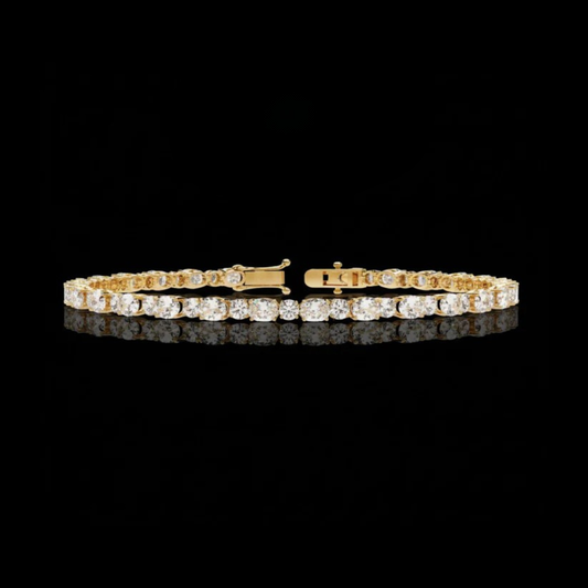 4.64 TCW Tennis Bracelet Adorned with Brilliant Moissanite Oval & Round Cut Diamonds for Luxurious Look