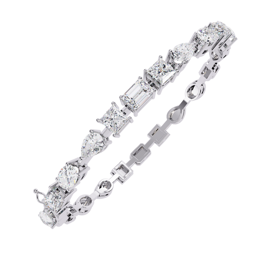 Mixed Shape Statement Tennis Bracelet - view 4
