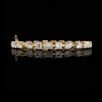 24 TCW High End Lab Grown Diamond in Multi Shape Gold Round Cut Bracelet By Ivevar