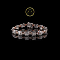Iced Out Tennis Bracelet 925 Silver with VVS1 Lab-Grown Baguette Diamonds by Ivevar