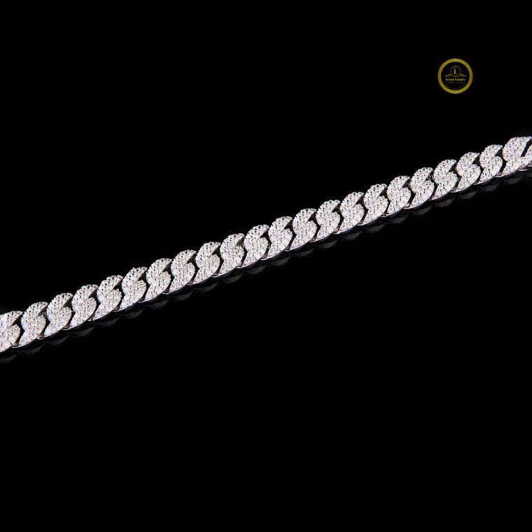 Round Cut Lab Grown Diamond Pave Miami Cuban Link Bracelet - view 2