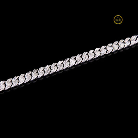 Round Cut Moissanite Pave Miami Cuban Link Bracelet - view 2