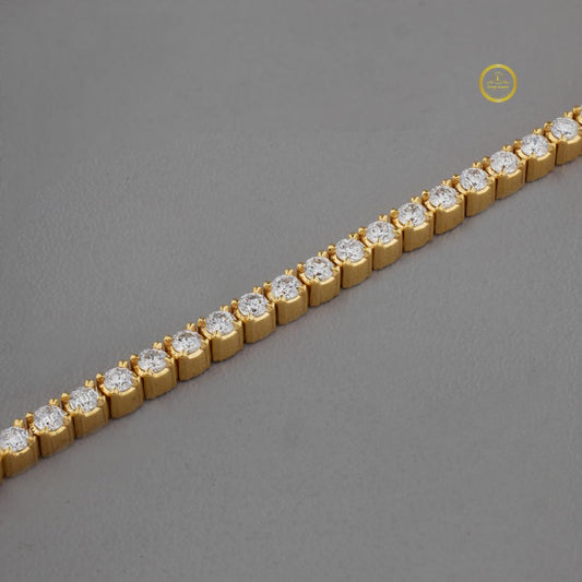 Round Cut Brilliant Moissanite Four Prong Tennis Bracelet - view 3
