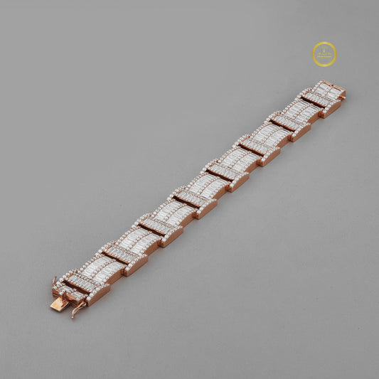 Round Cut Lab Grown Diamond Wide Link Tennis Bracelet - view 3