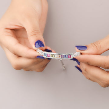 Designer Sapphire Natural Rainbow Bracelet Adjustable Diamond By Ivevar