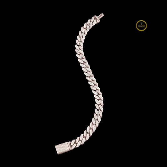 Round Cut Lab Grown Diamond Pave Miami Cuban Link Bracelets - view 2