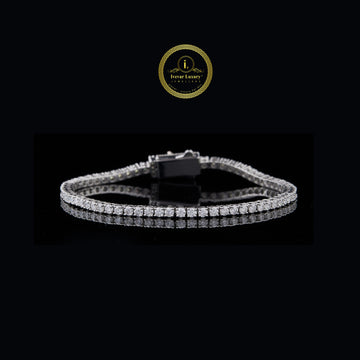 High Quality 925 Sterling Silver Tennis Chain Bracelet with 3.7mm Moissanite round  for Party By Ivevar