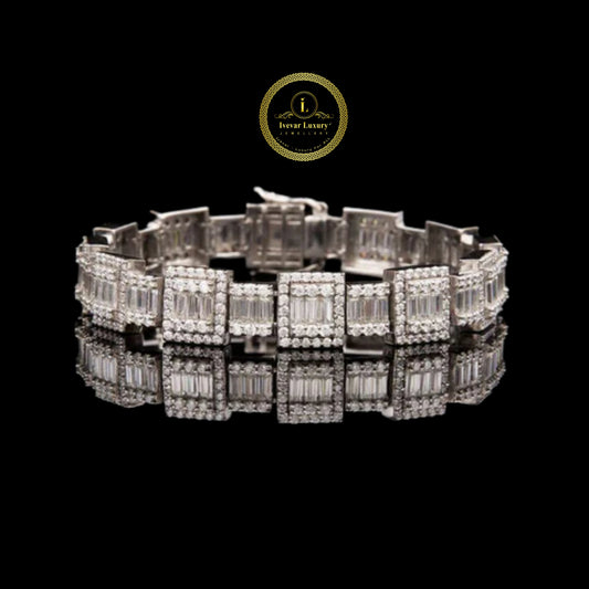 Moissanite Infinity Link Bracelet VVS Moissanite Diamond Jewelry By Ivevar